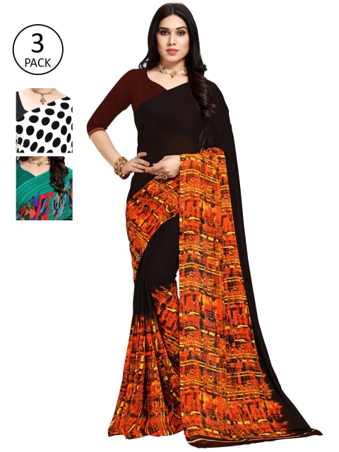

KALINI Pack Of 3 Multicoloured Printed Sarees, Multi