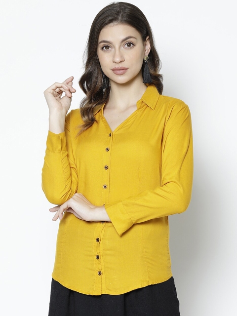 

V2 Value & Variety Women Mustard Solid Casual Shirt