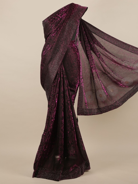 

Pothys Violet Ethnic Motifs Jute Silk Saree