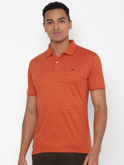 

Allen Solly Men Orange Printed Polo Collar T-shirt