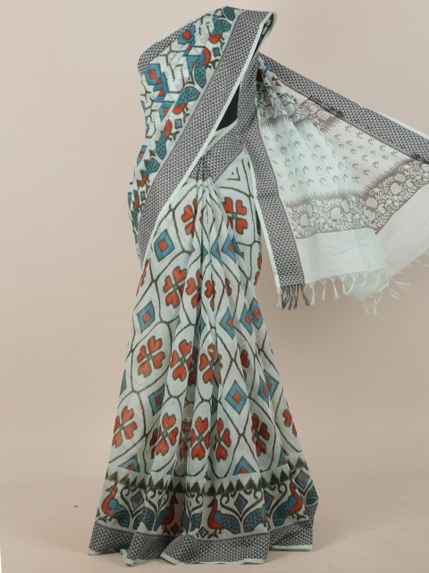 

Pothys Blue & Rust Ethnic Motifs Saree