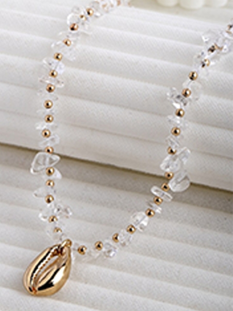 

CRZ Gold-Plated Beaded Charm Necklace