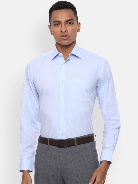 

Van Heusen Men Blue Striped Casual Shirt