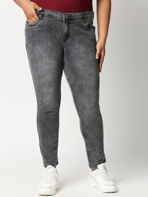 

X Claim Women Charcoal Slim Fit Heavy Fade Jeans
