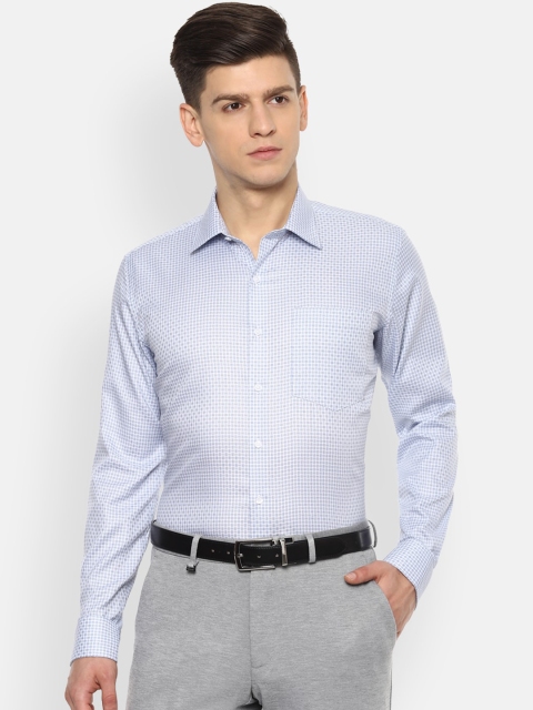 

Van Heusen Men Blue Slim Fit Checked Casual Shirt