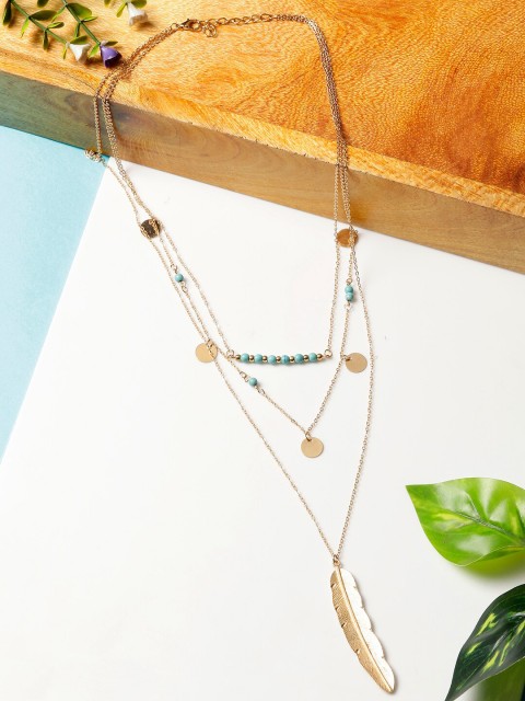 

AQUASTREET Blue Gold-Plated Bohemian Necklace