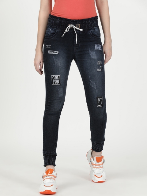 

V2 Value & Variety Women Blue Solid Patchwork Ankle-Length Jeggings