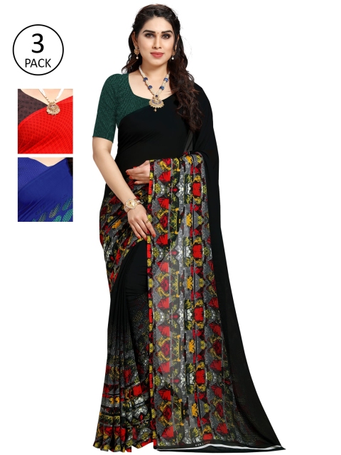 

KALINI Multicoloured Pack of 3 Printed Saree, Multi