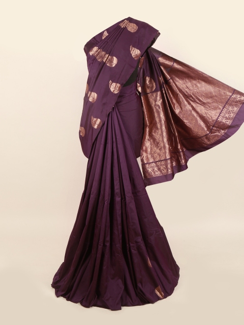 

Pothys Maroon & Gold-Toned Ethnic Motifs Zari Art Silk Saree