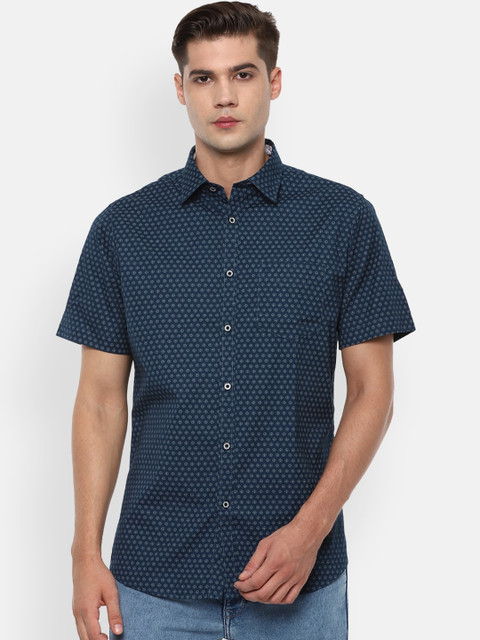 

Van Heusen Sport Men Navy Blue Slim Fit Printed Casual Shirt