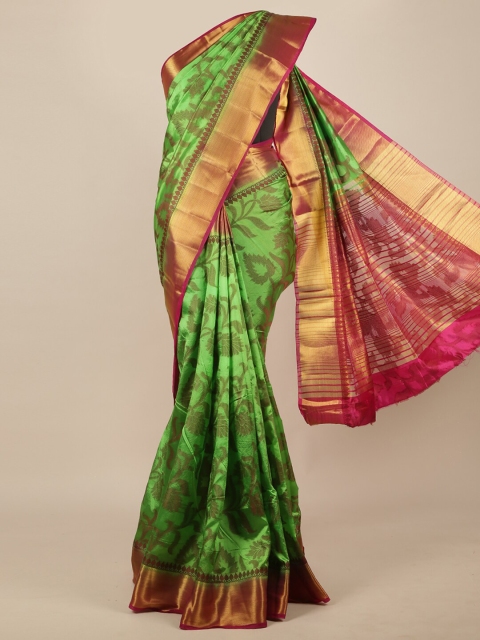 

Pothys Green & Pink Paisley Jute Silk Saree