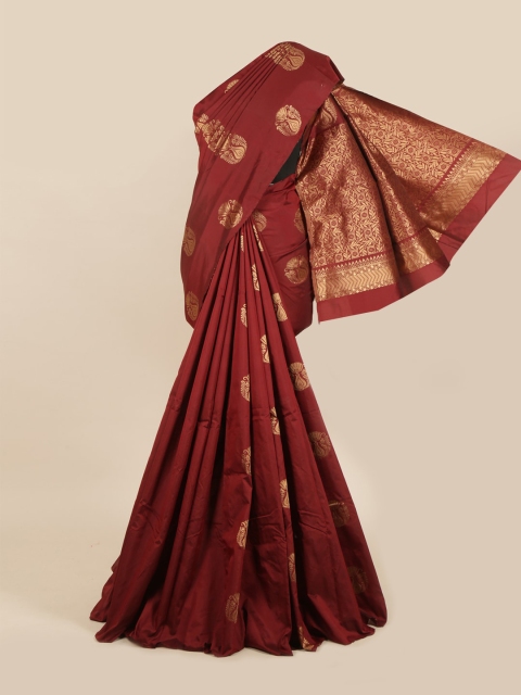 

Pothys Maroon & Golden Zari Woven Design Saree