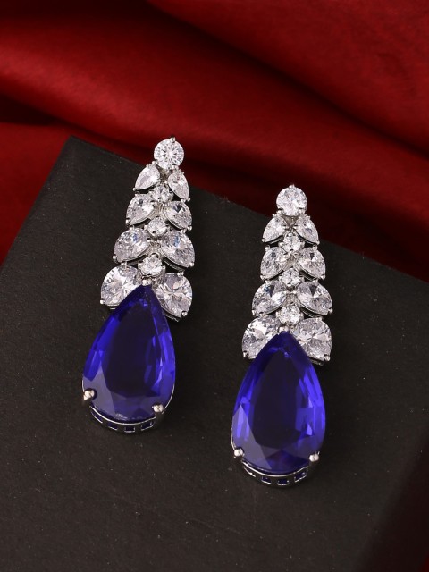 

Tistabene White & Blue Contemporary Drop Earrings