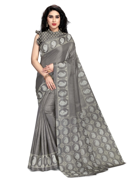 

KALINI Grey Paisley Art Silk Saree