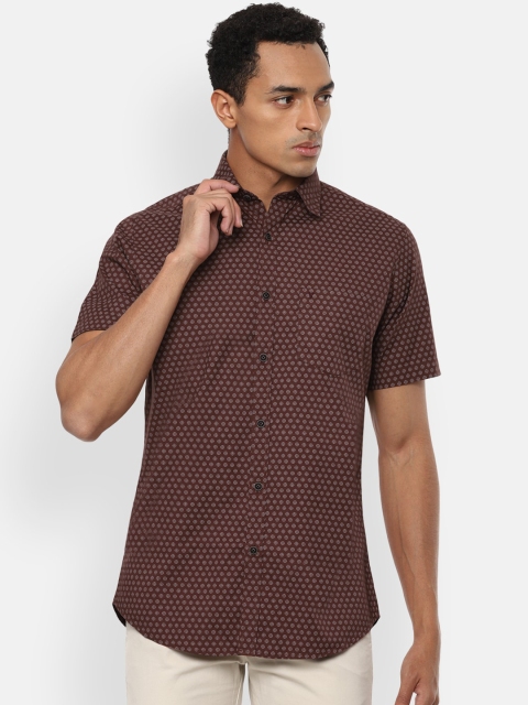Van Heusen Sport Men Brown Slim Fit Printed Casual Shirt
