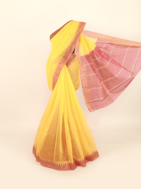 

Pothys Yellow & Red Silk Cotton Saree