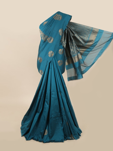 Pothys Blue & Golden Woven Design Saree