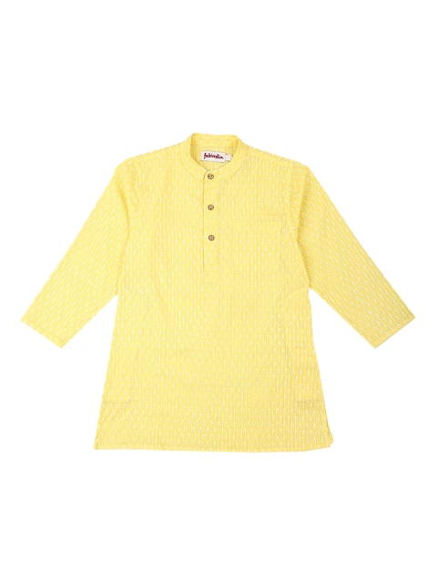 

Fabindia Boys Yellow Printed & Striped Straight Kurta