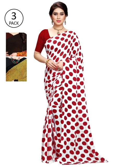 

KALINI Pack Of 3 Multicoloured Printed Sarees, Multi
