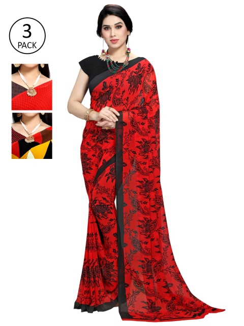 

KALINI Multicoloured Pack of 3 Printed Saree, Multi