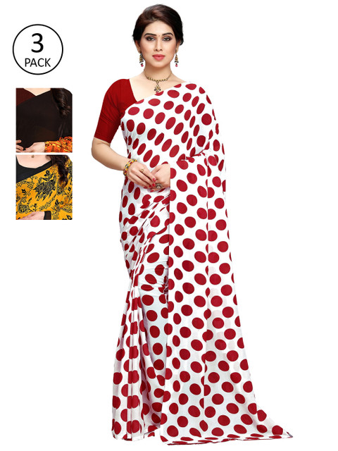 

KALINI Pack of 3 Printed Sarees, Multi