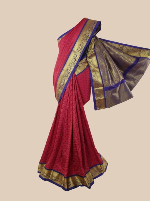 

Pothys Pink & Blue Pure Silk Kanjeevaram Saree