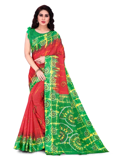 

KALINI Red & Green Supernet Cotton Kota Saree