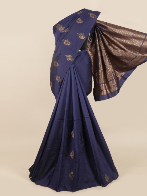 

Pothys Navy Blue & Golden Ethnic Motifs Zari Woven Saree