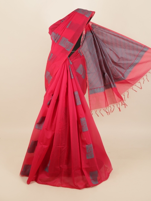 

Pothys Red & Grey Silk Cotton Saree