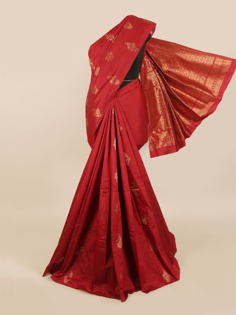 

Pothys Maroon & Golden Ethnic Motifs Zari Detail Saree