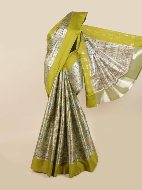 

Pothys Green& Blue Ethnic Motifs Print Saree