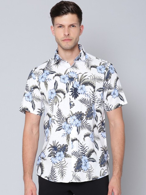 

LINDBERGH Men White Floral Printed Tropical Casual Shirt