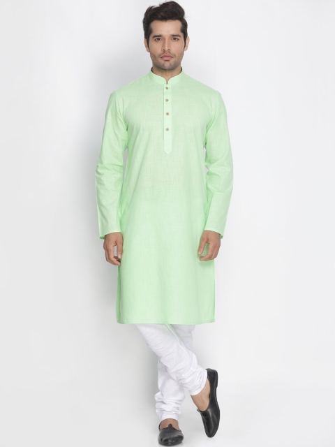 

VASTRAMAY Men Green Kurta with Churidar