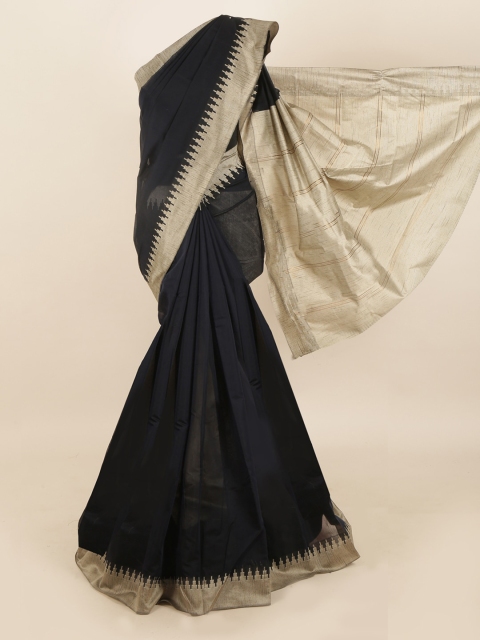 

Pothys Navy Blue Silk Cotton Saree