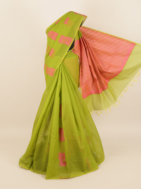 

Pothys Green & Pink Woven Design Saree