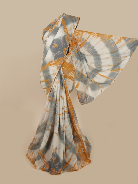 

Pothys Grey & Mustard Batik Print Saree