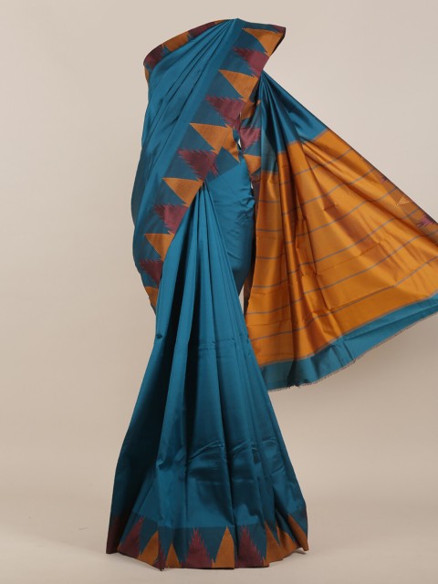 

Pothys Blue & Mustard Yellow Art Silk Saree