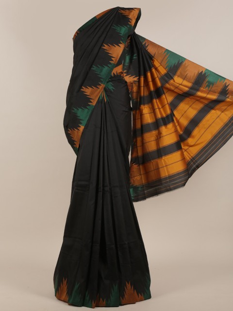 

Pothys Black & Gold-Toned Art Silk Saree