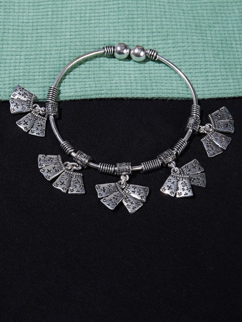 

ZeroKaata Women Oxidized Silver-Toned German Charm Bracelet