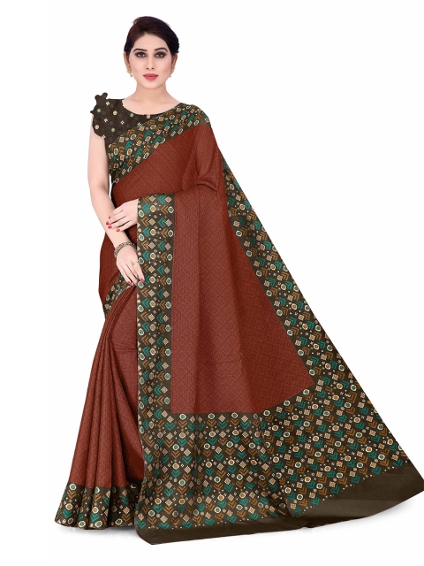 

KALINI Brown & Green Supernet Kota Saree
