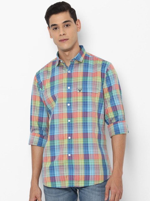 

Allen Solly Men Blue Slim Fit Checked Casual Shirt