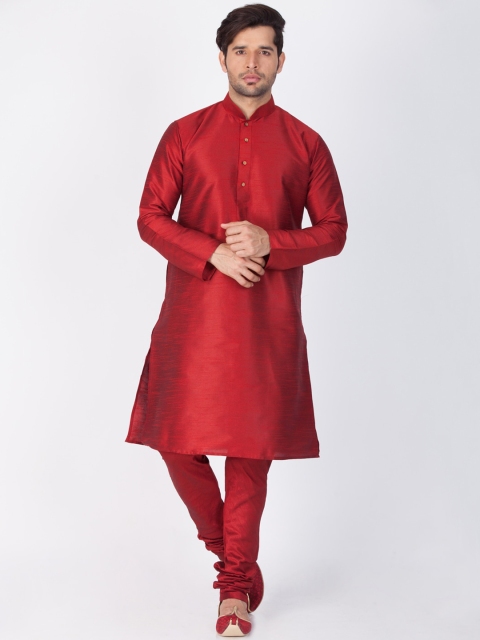 

VASTRAMAY Men Maroon Kurta with Churidar