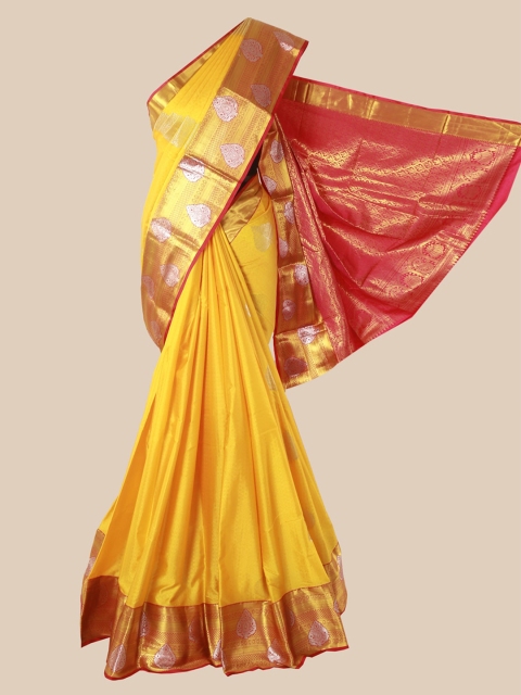 

Pothys Yellow & Red Woven Design Zari Pure Silk Kanjeevaram Saree