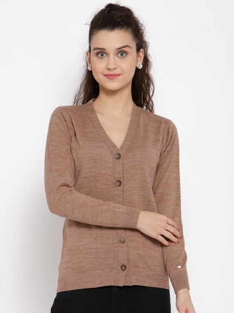 

Kalt Women Brown Solid Acrylic Cardigan