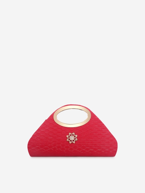 

Element Cart Red & Gold-Toned Embellished Purse Clutch