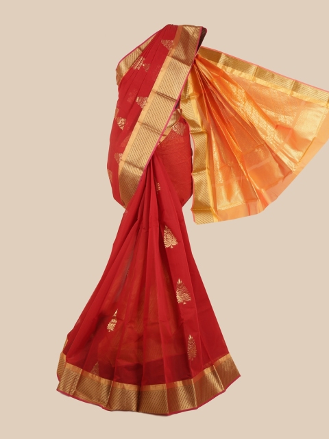 

Pothys Maroon & Golden Woven Design Saree