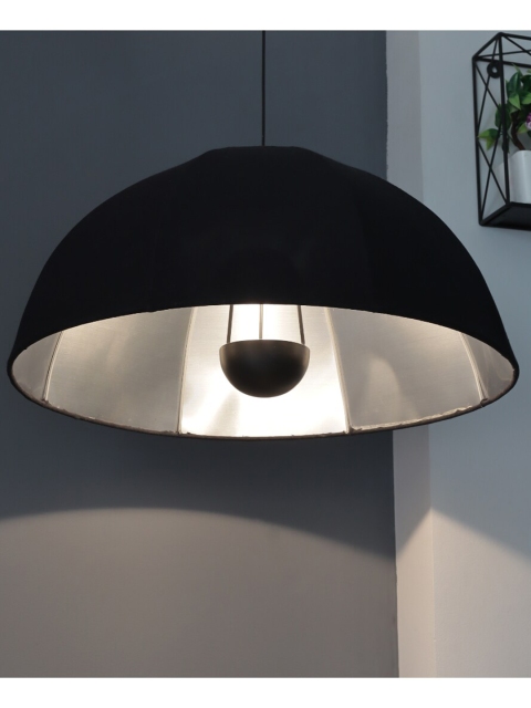 

SANDED EDGE Black Contemporary Hanging Lamp with Shade
