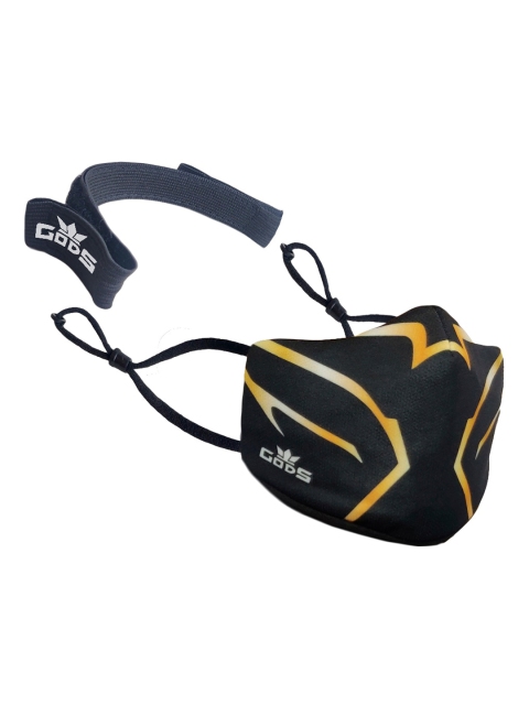 

GODS Unisex Black & Yellow Printed Outdoor Reusable Cloth Face Mask