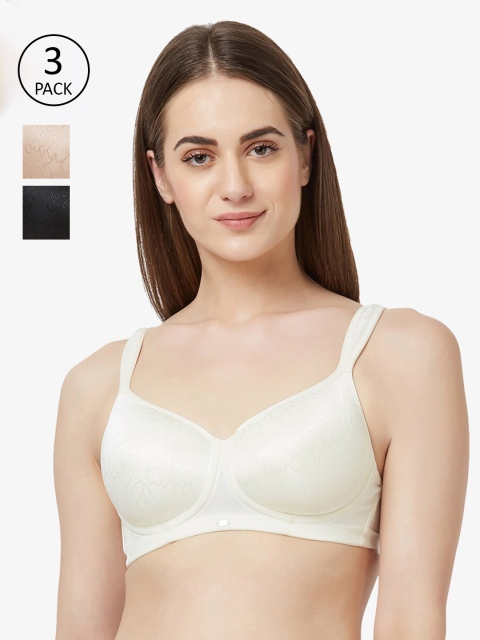 

Soie Black & White Set of 3 Full Coverage Lightly Padded T-shirt Bra
