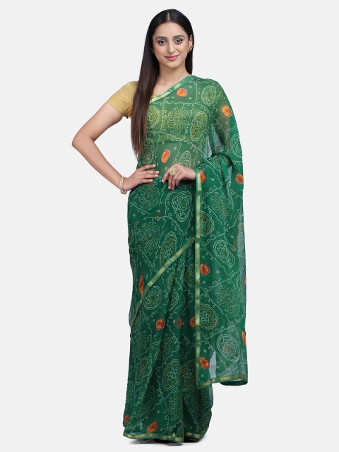 

Mirraw Green Bandhani Printed Saree